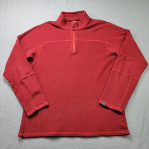 Cabela's Mens Large Red Performance Fleece 1/4 Zip Pullover Jacket Outdoor XPG